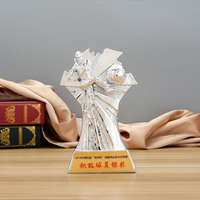 Trophée de champion de trophée de football de galvanoplastie de résine avec le trophée de tireur du meilleur joueur créatif peut être utilisé comme cadeau souvenir