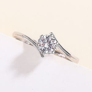 라운드 큐빅 지르코니아 심플 우아한 여성 액세서리 여성을위한 미니멀리스트 약혼 결혼 반지 - Product Image 4