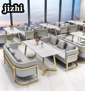 2023流行咖啡店家具咖啡厅餐厅桌椅大理石桌餐厅