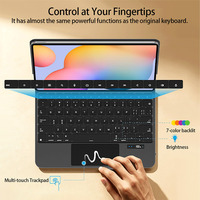Nouvel étui clavier magnétique avec connexion sans fil Bluetooth, bras flottant et support magnétique pour Samsung Galaxy Tab S6 Lite