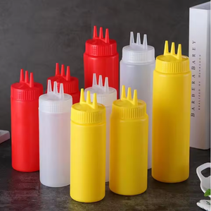 <span class=keywords><strong>Botella</strong></span> de salsa exprimible de plástico, graduada de mermelada exprimible nuevo contenedor, ensalada, 3 boquillas, botes de salsa - Product Image 1