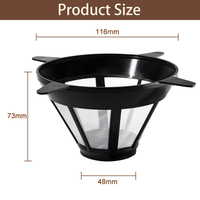 Filtro de Café Reutilizável Tipo Cone Compatível com V60, Cafeteiras Chemex e a Maioria das Canecas