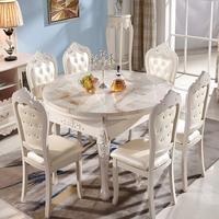Ensemble de table à manger pliable multifonctionnel extensible, style moderne minimaliste, bois massif, marbre, carré à rond, pour la maison