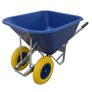 WB9600 grande capacité d'eau 110 L <span class=keywords><strong>brouette</strong></span> à <span class=keywords><strong>deux</strong></span> roues Heavy Duty béton jardin métal <span class=keywords><strong>brouette</strong></span> - Product Image 2