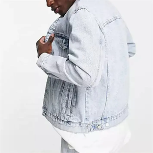 Veste vintage personnalisée <span class=keywords><strong>en</strong></span> <span class=keywords><strong>jean</strong></span> manteau bombardier <span class=keywords><strong>en</strong></span> denim veste zippée pour hommes veste coupe-vent <span class=keywords><strong>en</strong></span> <span class=keywords><strong>jean</strong></span> vierge 100% coton de haute qualité - Product Image 4