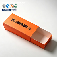 Boîte en carton coulissante recyclable personnalisée avec fermeture magnétique, emballage cadeau de luxe en papier avec logo personnalisé pour shawarma à emporter
