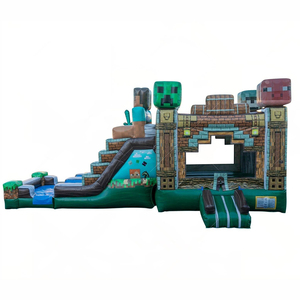 Pixel Double Lane Combo Bounce House Alquiler | Combo húmedo o seco, Gamer Combo Bouncy, Castillo pixelado inflable - Product Image 2