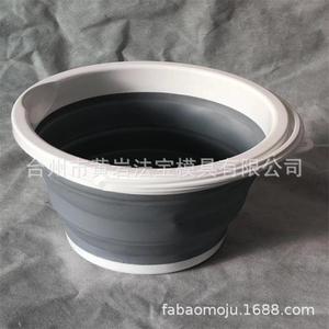 <b>Folding</b> <b>Bucket</b> Portable Plastic Silicone Collapsible Outdoor Travel Car Use - Product Image 1