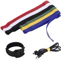 Bon prix haute qualité personnalisé loge réutilisable découpé réglable multi couleur choisir auto-adhésif crochet et boucle serre-câble