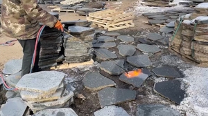 뒷마당 안뜰을위한 야외 정원 불규칙한 불꽃 현무암 디딤돌 - Product Image 5