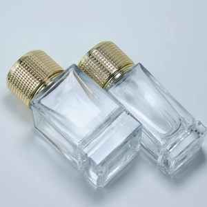New Arrival Polish Perfume Spray Bottle <b>Empty</b> square 30ml 50ml Glass Perfume Bottle 100ml with Metal Label and <b>Box</b> - Product Image 2