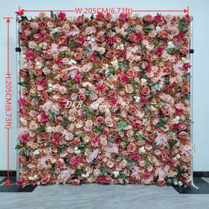 Fondo de Pared de Flores para Bodas y Navidad, Soporte de 8 pies x 8 pies, Pared de Flores de Seda para Decoración de Eventos - Product Image 2