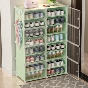 Estante de exhibición para zapatos, caja de almacenamiento diy de alta capacidad, con puerta transparente, color <span class=keywords><strong>verde</strong></span>, para el hogar, gran oferta - Product Image 1