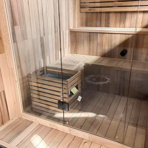 ห้องซาวน่าทรงกระบอกไม้ซีดาร์แดงแท้ สำหรับ 4-6 คน พร้อมระบบทำความร้อนด้วยฟืน ขนาดสั่งทำได้ สำหรับใช้ภายนอกบ้านในวิลล่า - Product Image 3