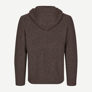 Sweat à capuche en tricot de laine mélangée à poignets côtelés et élastiques, coupe classique - Product Image 2