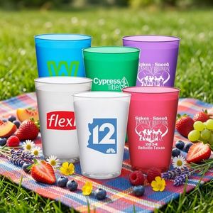 Vente en gros de gobelets souvenirs en plastique PP multicolores de 450 ml, écologiques, incassables, pour fêtes, bière, cadeaux d'entreprise - Product Image 1