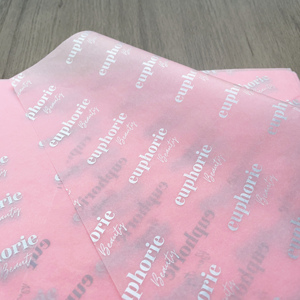 Customized Logo Printed 17gsm Pink Wrapping Tissue <b>Paper</b> Gift Packaging <b>Paper</b> Decoration <b>Packing</b> <b>Paper</b> - Product Image 1