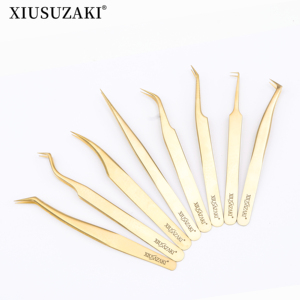 XIUSUZAKI Label pribadi ujung serat, jepitan bulu mata kustom kuat tahan ramping Volume Lurus 75 90 derajat
