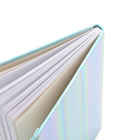 Carnet holographique arc-en-ciel avec logo personnalisé, couverture rigide A5, pochette zippée, porte-stylo, pour cadeau promotionnel d'entreprise