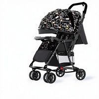 Poussette double pour bébé avec amortisseur, peut s'asseoir et se coucher, design paysager haut, cadre en métal