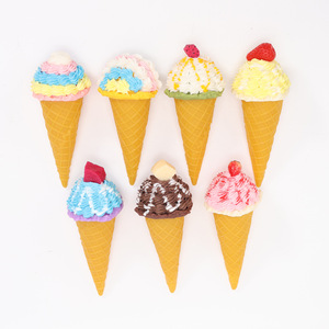 Helado de cono simulado con textura cremosa, exhibición de escaparate de tienda de té con leche, tienda de juguetes de comida DIY, helado de cono con frutas crujientes. - Product Image 5