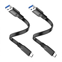 Cable Plano USB-A a USB-C, Carga Rápida de 3A y Transferencia de Datos para Banco de Energía, iPad Pro, iPhone 15/16/17