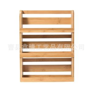 Estante de almacenamiento de madera maciza para uso doméstico, dispensador de especias de madera de varios niveles, organizador de escritorio minimalista de madera. - Product Image 5