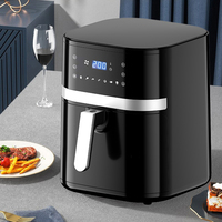 Friteuse à air électrique moderne en plastique avec écran LCD, sans huile, 8L, argentée, avec commande numérique