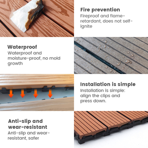 Gạch lát sàn <span class=keywords><strong>WPC</strong></span> liên kết hiện đại, chống thấm, bền bỉ, kích thước 30x30cm, dùng cho dự án tự làm & thương mại số lượng lớn, thích hợp cho sân vườn, ban công và sử dụng thương mại. - Product Image 3