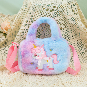 Kinder Cartoon Einhorn Plüsch Quadrat Umhängetasche Kindergarten Mädchen Cross Body Kleine quadratische Tasche - Product Image 4