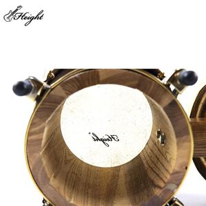 Instrumento de percussão bongo de madeira e metal, adequado para adultos, crianças, iniciantes, profissionais com ajustável