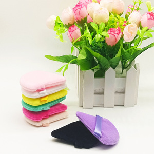 Custom Logo Triangle Powder Puff Soft Cotton Loose Powder Foundation Puff Mini Face Makeup <b>Sponge</b> - Product Image 3