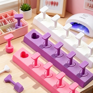 Support de présentation pour faux ongles en forme de cœur, couleur bonbon, en plastique non magnétique, pour salon de manucure - Product Image 2