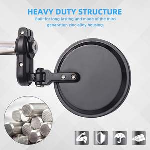 Espejo Retrovisor Lateral Convexo Redondo para Manillar de 7/8 Pulgadas, Espejos Plegables para Extremos de Manillar para Motocicletas - Product Image 5