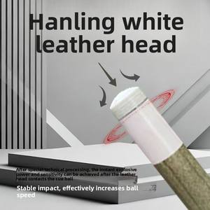 หัวคิวบิลเลียดแบบหลายชั้น ทนทาน สีขาว ลาย Ghost 9 ร่อง ทำจากหนังหมู ขนาด 14 มม. มี 3 ขนาดให้เลือก (S/<span class=keywords><strong>M</strong></span>/H) สำหรับพูลและสนุกเกอร์ - Product Image 4