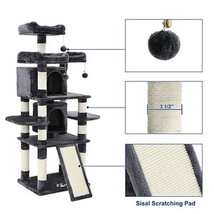 Árbol <span class=keywords><strong>para</strong></span> <span class=keywords><strong>Gatos</strong></span> de 67 Pulgadas, Color Gris Claro, con Papel de Sisal y Piel Sintética, Multinivel, Ecológico, Rascador Estable <span class=keywords><strong>para</strong></span> <span class=keywords><strong>Gatos</strong></span> Grandes - Product Image 2