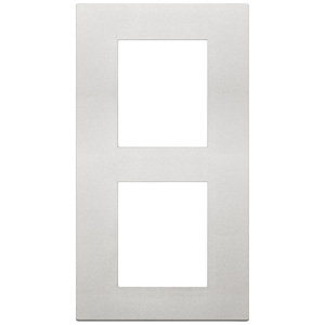 4M Vertical Silver <b>Wall</b> <b>Plate</b> 2 Gang 20mm Length 9.5cm Height 0.9mm Thickness - Product Image 1