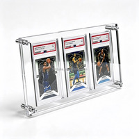 Support de Présentation Magnétique de Bureau en Acrylique Transparent à 3 Emplacements pour Cartes de Collection Gradées, Idéal pour les Collectionneurs de Cartes Sportives et TCG, Présentoir de Détail