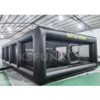 KSFUN 33x20 pieds Grande arène de Nerf gonflable de qualité commerciale Bunker de combat de Nerf gonflable Jeux gonflables pour enfants et adultes