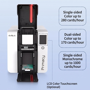 <span class=keywords><strong>Imprimante</strong></span> de cartes PVC recto-verso durable <span class=keywords><strong>Evolis</strong></span> Primacy 2 avec lamination, <span class=keywords><strong>imprimante</strong></span> de badges de sécurité pour les administrations - Product Image 1