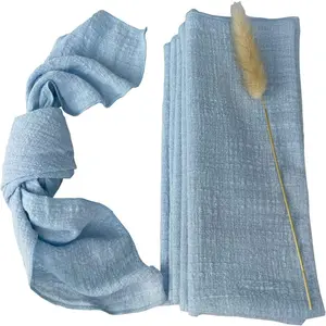 Großhandel Bio rustikale Gaze Baumwolle Servietten Soft Table Cheese cloth Blue Dinner Servietten für Hochzeit Tisch dekoration