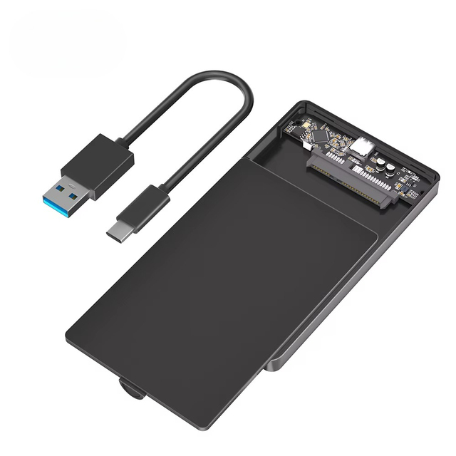 USB 3.1 Type-C to 2.5-inch SATA HDD SSD Enclosure Portable External Hard Drive Plastic Enclosure for External Hard Drives