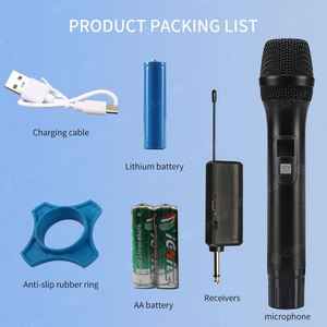 TNH UM-PU01 2 Mics microfono palmare Wireless UHF con ricevitore ricaricabile microfoni e sistemi Wireless palmari - Product Image 6