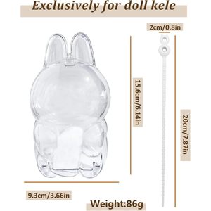 Cho Labubu 15Cm Uống Cup Sưu Tập Trường Hợp Cứng PVC Bảo Vệ Với Mang Theo Dây Đeo Đồ Chơi Hình Hiển Thị Trường Hợp 5.9 Inch Tương Thích - Product Image 3