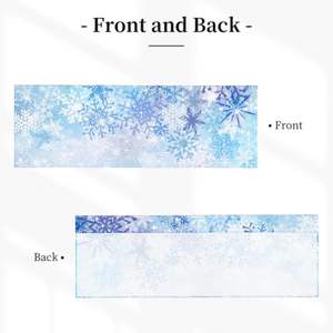 Tende a baldacchino invernali blu con fiocchi di neve per finestre, tende da cucina, tende corte natalizie per finestre, tende a baldacchino personalizzabili per bagno - Product Image 4