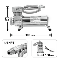 1/4NPT ou 3/8NPT 12V/24v 200psi Mini compresseur d'air de voiture Compresseur d'air de suspension pour système de suspension pneumatique 480C