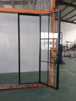 Puertas Sencillas de Acero con Vidrio Curvo Intercambiable para Entrada Principal de Casas, Rejillas Inteligentes de Vidrio Esmerilado para Interiores y Exteriores
