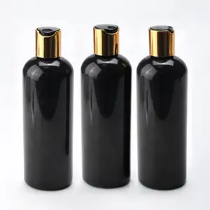 बाल कंडीशनर शैंपू की बोतल 100ml 120ml 200ml 250ml 500ml एम्बर काले स्पष्ट प्लास्टिक शरीर लोशन पंप बोतल के साथ डिस्क टोपी