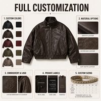 Blouson Bomber en Cuir Col Montant Personnalisé Style Luxe Discret pour Homme, Idéal Course Moto, Prise en Charge de la Broderie OEM