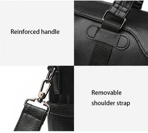 New Style Men PU Leather Waterproof Travel Bag Large Capacity Crossable Business <b>Luggage</b> Bag Detachable Shoulder <b>Strap</b> Gym Bag - Product Image 5
